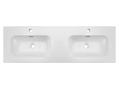 Doppel-Möbelwaschbecken Flavia 141 × 46 cm – Weiß, glänzend, eckig – Ansicht 3