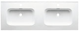 Doppel-Möbelwaschbecken Gora 121 × 46 cm – Weiß, glänzend, eckig