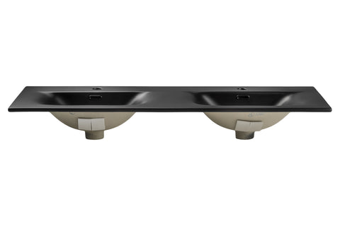 Doppel-Möbelwaschbecken Skyla I 121 × 46 cm – Schwarz, matt, eckig – Ansicht 2