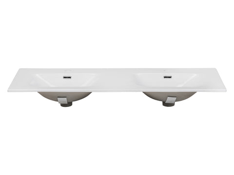 Doppel-Möbelwaschbecken Skyla I 121 × 46 cm – Weiß, glänzend, eckig – Ansicht 4