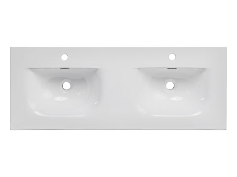 Doppel-Möbelwaschbecken Skyla I 121 × 46 cm – Weiß, glänzend, eckig – Ansicht 6