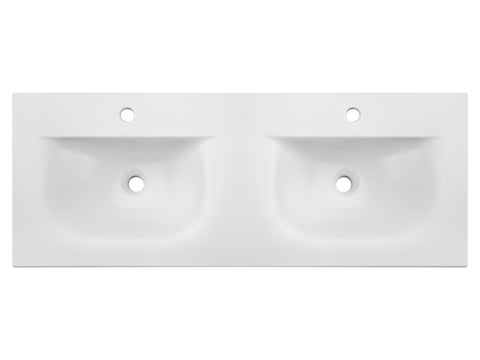 Doppel-Möbelwaschbecken Skyla I 121 × 46 cm – Weiß, matt, eckig – Ansicht 2