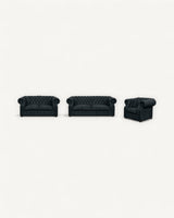 Chesterfield-Sofa Luxura - Echtleder Premium - Handgefertigt - Garantierte Qualität -, Premium Set 3 - 2 - 1,- 3 Teile - ROYAL24_MARKT