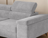 Ecksofa Ostin – Silber – Ottomane links