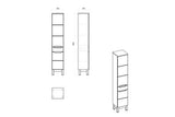 Hochschrank - Badschrank - Bali White - Ordentliche Badezimmerorganisation. - ROYAL24_MARKT