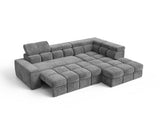 Ecksofa Bianco – Grau – Ottomane rechts