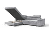 Ecksofa Ostin – Silber – Ottomane links