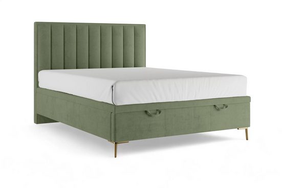 Polsterbett - Misel - Stilvolles Polsterbett in neutralen Farben. - ROYAL24_MARKT