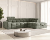 Ecksofa Bianco – Wintermoos – Ottomane rechts
