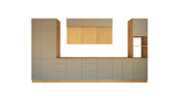 Nexa Küchenmöbel-Set KÜ03-L – Beige & Woodline   – Stilvolle 460 cm Küchenlösung mit maximalem Stauraum und moderner Eleganz