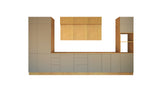 Nexa Küchenmöbel-Set KÜ03-L – Woodline & Beige – Stilvolle 460 cm Küchenlösung mit maximalem Stauraum und moderner Eleganz