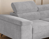 Ecksofa Ostin – Silber – Ottomane rechts