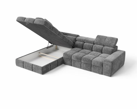 Ecksofa Bianco – Grau – Ottomane links