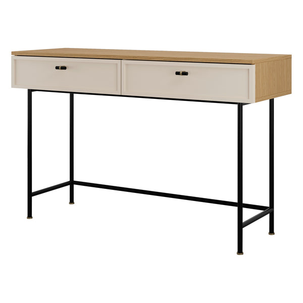 Elora Konsolentisch 120 cm mit 2 Schubladen – Frühlingseiche / Macadamia