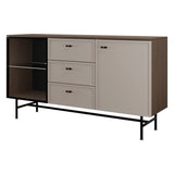 Elora Sideboard mit Vitrinenteil in Baltic Storm / Toffee – Ansicht 2