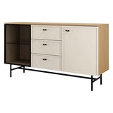 Elora Sideboard mit Vitrinenteil in Frühlingseiche / Macadamia