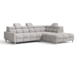 Ecksofa Bun – Hellgrau – Ottomane rechts