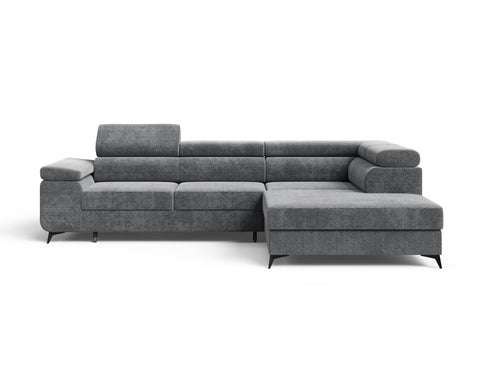 Ecksofa Ostin – Elefantengrau – Ottomane rechts