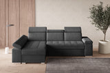 Ecksofa Toronto – Dunkelgrau – Ottomane links