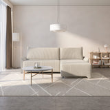 Ecksofa Loco – Creme – Ottomane rechts