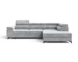 Ecksofa Ostin – Silber – Ottomane rechts