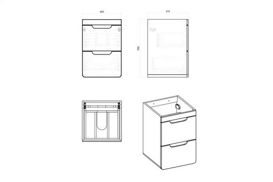 Waschbeckenschrank - Aruba Cosmos - Effektive Badezimmerorganisation.