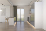 Velmora Inselküche KÜ11 – 340 cm – Grau Hochglanz – Moderne Einbauküche mit Kochinsel