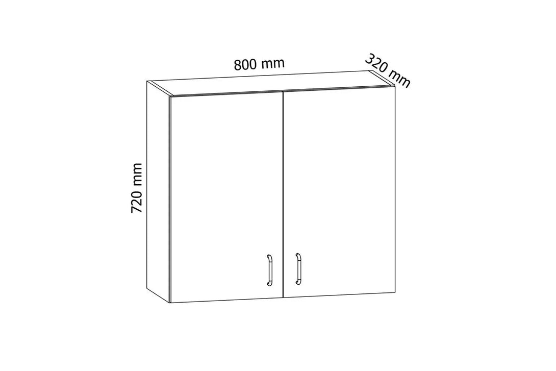 Hängeschrank 80 cm - Aspen - Minimalistisch und stilvoll, für eine ruhige und ordentliche Küche - ROYAL24_MARKT