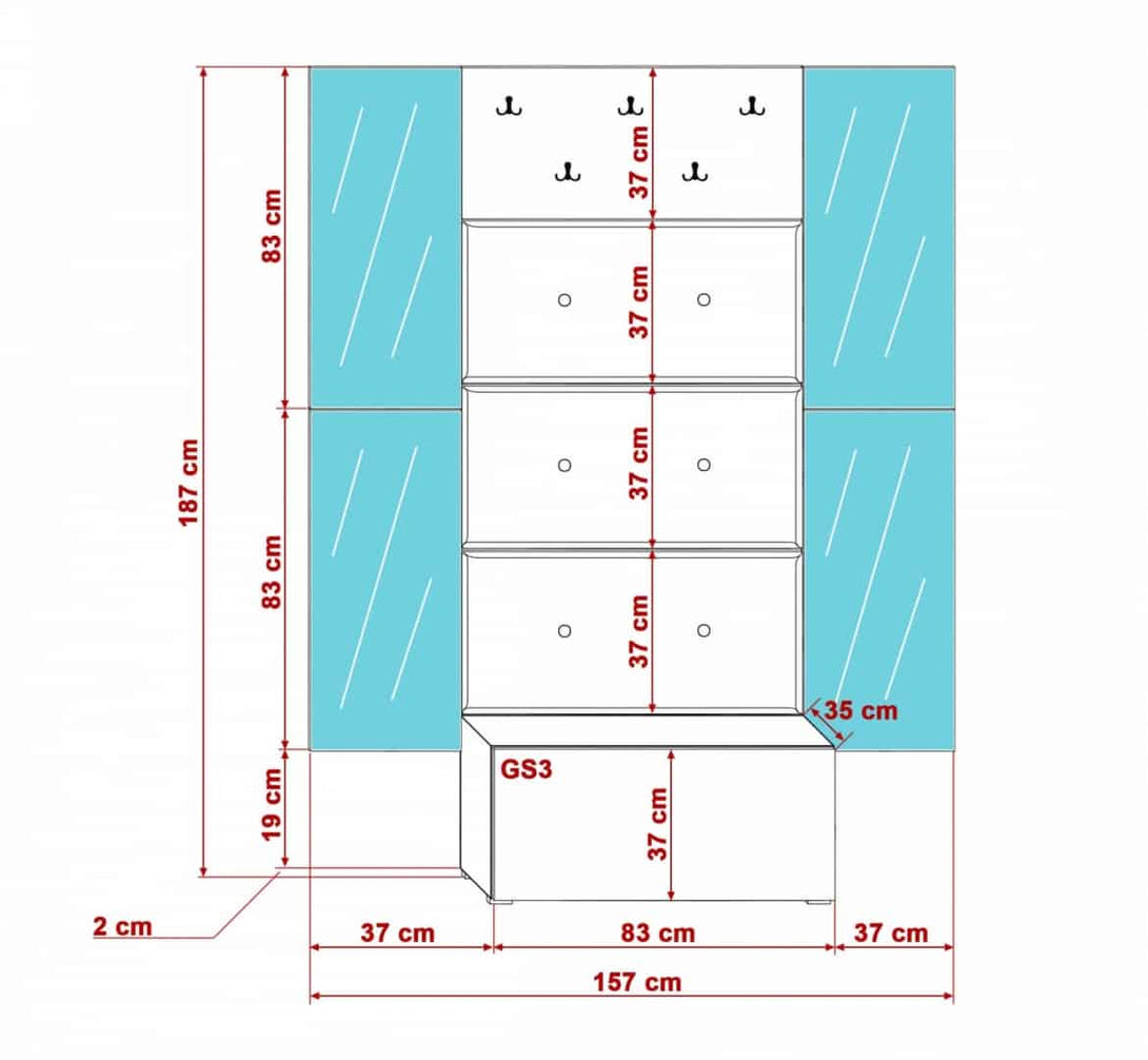 Garderobenschrank Smart GF77 - Stilvoller Startpunkt für Ihre Garderobe.