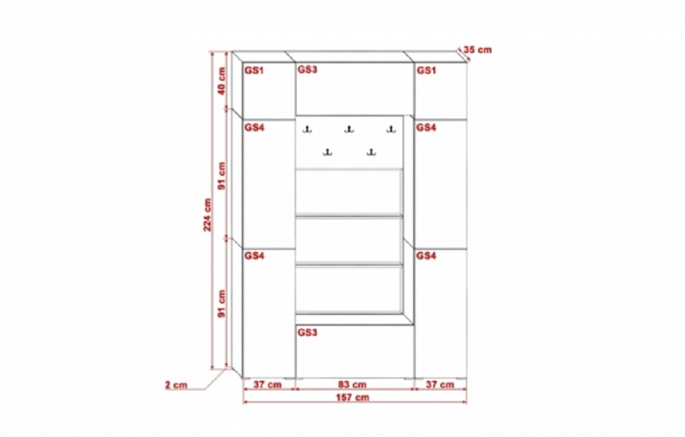 Garderobenschrank Smart GF85 - Einzigartige Eleganz und Funktionalität.