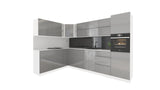 Küchenzeile Velmora Grau Küchenzeile KÜ01-A 520 cm – Hochglanz MDF Fronten