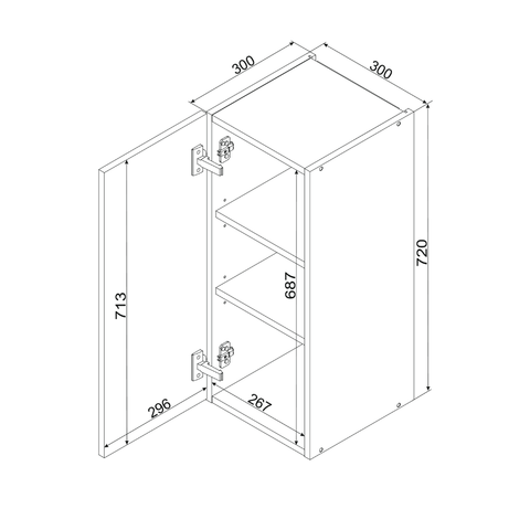 Hängeschrank W30 P/L – Zivora – Elegante Küchen Harmonie – Ansicht 5