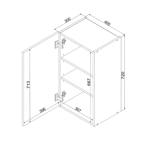 Hängeschrank W40 P/L – Zivora – Zeitlose Küchenlösung – Ansicht 5