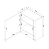 Hängeschrank W60/68 SLIM P/L – Dnoria – Praktisches Stauraum Konzept – Ansicht 5