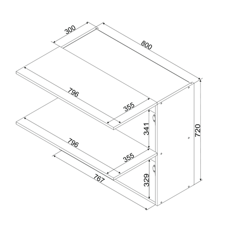 Hängeschrank W80GRF/2 – Zivora – Funktionales Design Konzept – Ansicht 5