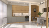 Nexa Küchenzeile  KÜ06-L – Woodline & Beige – 300 cm – Moderne Familienküche mit Hochschrank und großzügigem Stauraum
