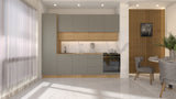 Nexa Küchenzeile  KÜ06-L – Beige & Woodline – 300 cm – Moderne Familienküche mit Hochschrank und großzügigem Stauraum