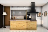 Inselküche Nexa Grau & Artisan-Eiche – 330 cm + Insel 240 cm – KÜ-NEXA-002 – Raumansicht frontal