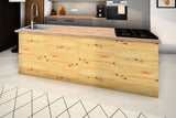 Inselküche Nexa Grau & Artisan-Eiche – 330 cm + Insel 240 cm – KÜ-NEXA-002 – Kücheninsel von der Raumseite