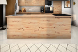 Inselküche Nexa Woodline & Artisan-Eiche – 330 cm + Insel 240 cm – KÜ-NEXA-004 – Kücheninsel frontal von der Raumseite, Fronten geschlossen