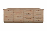 Inselküche Nexa Woodline & Artisan-Eiche – 330 cm + Insel 240 cm – KÜ-NEXA-004 – Kücheninsel freigestellt, Schrankseite frontal geschlossen
