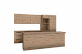 Inselküche Nexa Woodline & Artisan-Eiche – 330 cm + Insel 240 cm – KÜ-NEXA-004 – freigestellt, über Eck von links