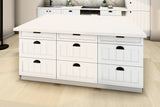 Inselküche Provence Andersen Pinie – 340 cm + Insel 180 cm – K27-G340 – Kücheninsel von der Raumseite