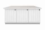 Inselküche Provence Andersen Pinie – 340 cm + Insel 180 cm – K27-G340 – Kücheninsel freigestellt, Küchenseite frontal geschlossen