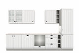 Inselküche Provence Andersen Pinie – 340 cm + Insel 180 cm – K27-G340 – Wandzeile freigestellt auf Weiß