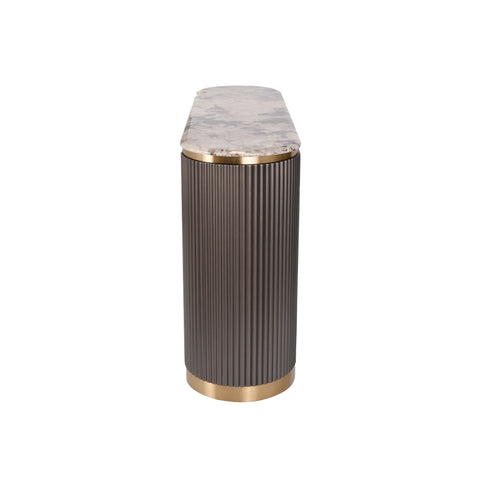 Kommode Hillora Dark graphite, Multicoloured marble worktop, Golden lower wreath and accents 158 × 88 × 40 cm mit 3 Türen – Ansicht 6