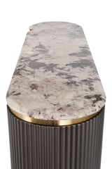 Kommode Hillora Dark graphite, Multicoloured marble worktop, Golden lower wreath and accents 158 × 88 × 40 cm mit 3 Türen – Ansicht 7