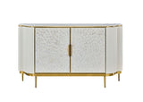 Kommode Hillora Gebrochenes Weiß, White worktop, Golden legs and accents 150 × 88 × 40 cm mit 2 Türen