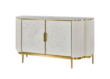 Kommode Hillora Gebrochenes Weiß, White worktop, Golden legs and accents 150 × 88 × 40 cm mit 2 Türen – Ansicht 2