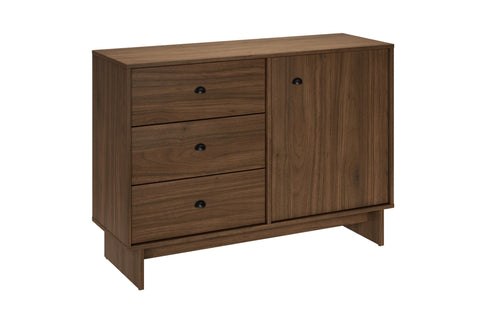 Kommode Yorvi Walnuss Villa 118,2 × 83,8 × 40 cm mit 1 Tür und 3 Schubladen